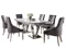 200CM DINING TABLE AND 6 CHARCOAL CHAIRS