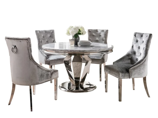 ARTURO ROUND DINING TABLE 1300 + 4 BELVEDERE CHAIRS