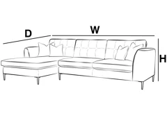 SMALL LHF CHAISE SOFA (2 MED & 2 SML SCATTER)