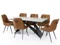 EXTENDING DINING TABLE & 6 BROWN NIKOLA DINING CHAIRS