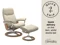 LARGE CONSOL SIGNATURE CHAIR WITH FOOTSTOOL - CREAM