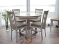 ROUND EXT TABLE & 4 ELIZABETH CHAIRS(FABRIC)