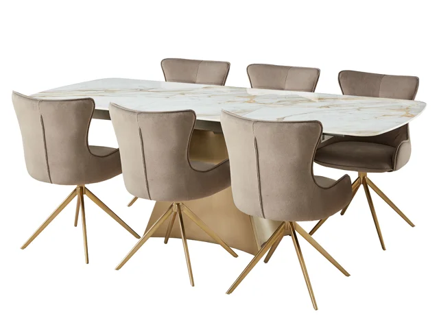 GLENEAGLES DINING TABLE & 6 TAY CHAIRS IN MOCHA