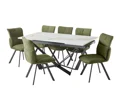 PIATRA DINING TABLE & 6 GRANT CHAIR IN FOREST