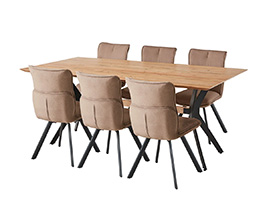 Delano Table 6 Grant Chairs Nubuck Small